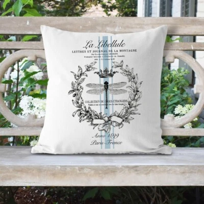 French Country, Pillow Cover, Dragonfly, Handmade, Easter, Mother's Day - Image 1 of 3