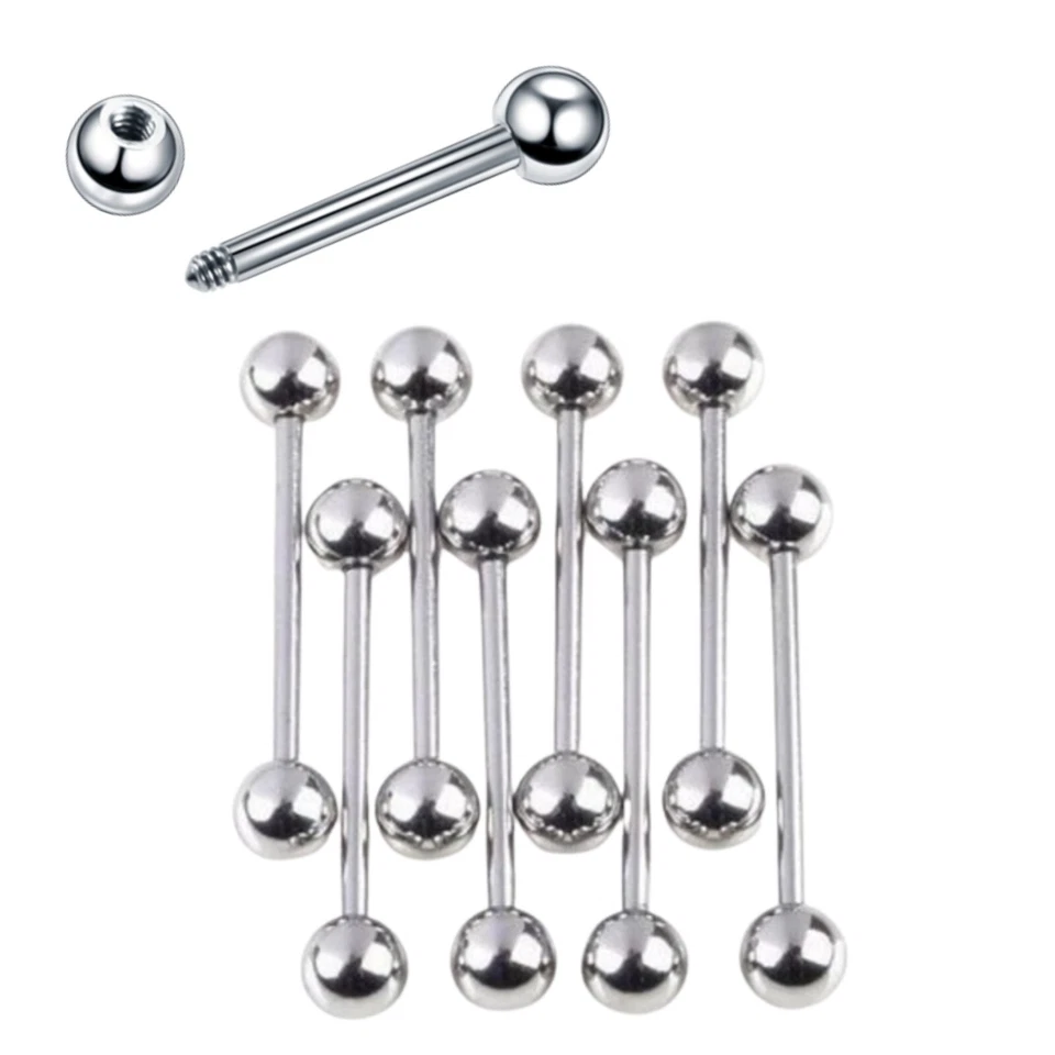 Piercing barretta barbell in acciaio orecchio bilancino lingua orecchino lobo - Immagine 1 di 4