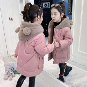 Winter Girls Jacket Keep Warm Long Birthday Gifts 4-12 Years Kids Clothes - Picture 1 of 12