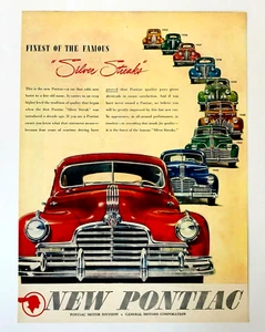 Pontiac 1946 Silver Streak anuncio mejor coche famoso impresión artística vintage AD - Imagen 1 de 1