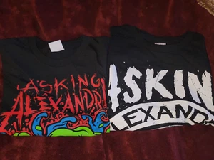 Asking Alexandria 2 SHIRT LOT GREEN MONSTER + Skull SIZE LARGE NEW Danny - Picture 1 of 5