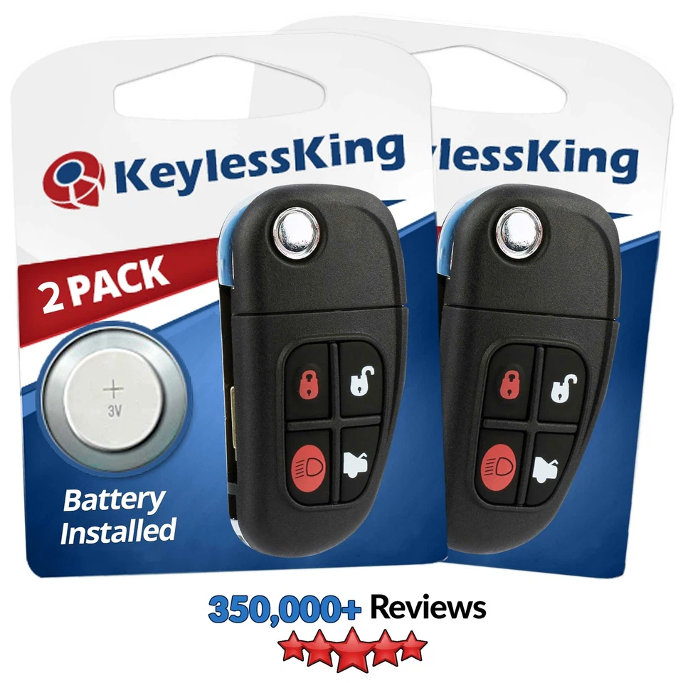 2 For 03 2004 2005 2006 2007 2008 Jaguar S-Type X-Type XJ8 Remote Flip Key Fob - Image 1 of 1