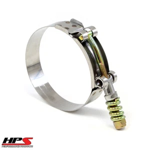 HPS 6.75"-7.06" Stainless Steel Spring Loaded T-Bolt Clamp SAE 188 6.5" ID hose - Imagen 1 de 3