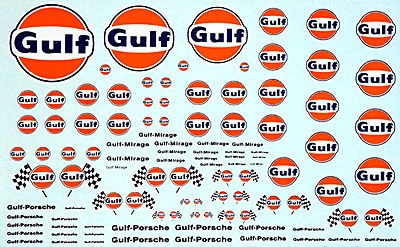DMC DECALS Motorsport Sponsoren Bogen Rallye Interserie Gulf No.6 - 1:18 Decal Abziehbilder