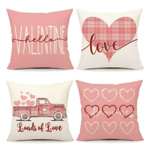 Fundas de almohada de lino Valentine X4 18x18 - Imagen 1 de 5