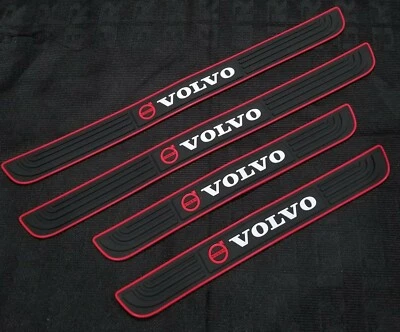 Protector de peldaños de panel de cubierta de umbral de puerta de coche de goma negra 4 piezas para Volvo Foto 1 de 3