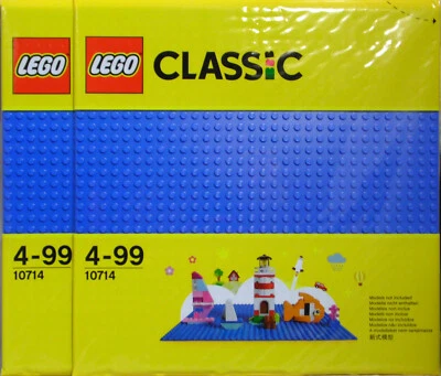 LEGO Classic Creator 2 x 10714 Bauplatte blau Grund-Platte 25x25 cm 32 Nopp NEU  - Bild 1 von 2