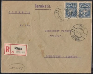 F-EX8645 RUSSIA LAJVIJA LATVIA LETONIA 1920 RIGA COVER TO SWITZERLAND. - Picture 1 of 2