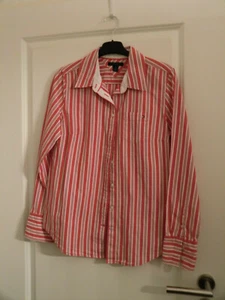 Tommy Hilfiger Bluse weiß rot schwarz gestreift Größe M 100 % Baumwolle - Bild 1 von 6