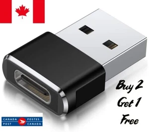 Adaptateur USB C Femelle vers USB A Mâle, Type C vers A Connecteur Chargeur USB - Noir - Photo 1 sur 11