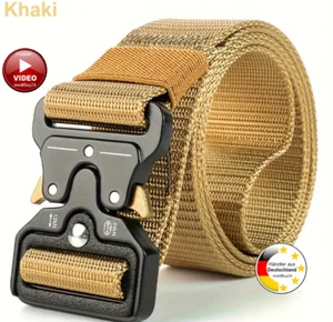 Nylon Gürtel Herren Metall Klickverschluss Outdoor Armee taktisch Army Khaki NEU - Bild 1 von 4