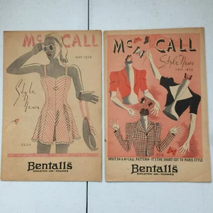 Vintage McCall Style News Pattern Brochures 1939 x 2 Bentalls Kingston-On-Thames - Picture 1 of 6