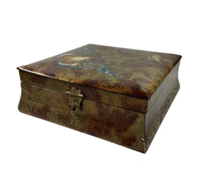 Antique Victorian Era Large Celluloid Vanity Jewelry Decorative Box Fully Lined - Picture 1 of 21