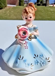 Figura Muñeca Niña Vestido Azul Vintage Josef Originales Abril Piedra Natal Cumpleaños - Imagen 1 de 13