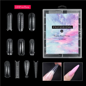 120 Pcs Various Nail Forms Nail Quick Building UV Gel Mold Tips Extension 12Size - Picture 1 of 22