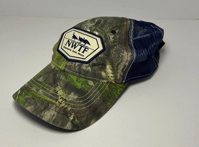 NWTF Committee Low Profile Mesh Back Mossy Oak Obsession Camo Baseball Cap Hat - Image 1 of 4