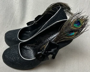 Ellie Shoes 519 irisierende 5"-Absatzschuhe mit Pfauenfeder-Detail Größe 7 - Bild 1 von 10