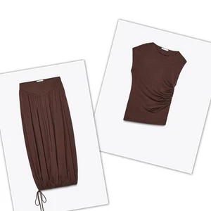Zara Ballon Skirt Size M And Rushed T Shirt Size L - Picture 1 of 10