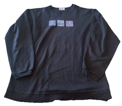 Sudadera Fresh Produce Cuello Redondo Libélula Negra Mujer XL EE. UU. De Colección Foto 1 de 4