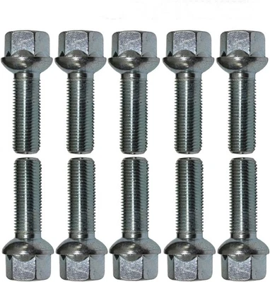 10 Ruedas Tornillo Cónico 60° M14x1,5 55mm Plateado para Alfa Romeo, 159, 159 Q4, 159 S Foto 1 de 4