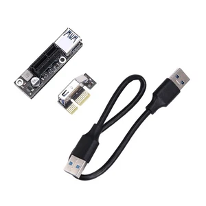 PCI-E 1X to 1X Riser Extender USB 3.0 Cable Working for Motherboard PCI-E9187 - Afbeelding 1 van 7