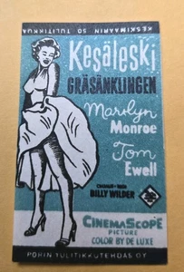 Marilyn Monroe Matchbox Label – The Seven Year Itch 1955 – Vintage Finnish Movie - Picture 1 of 2