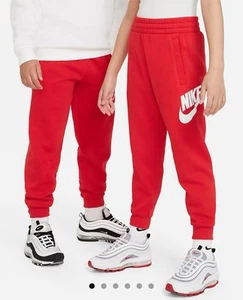 Nike Club Fleece Big Kids Joggers (FD2995-657) University Red/White Size XL NEW - Picture 1 of 7