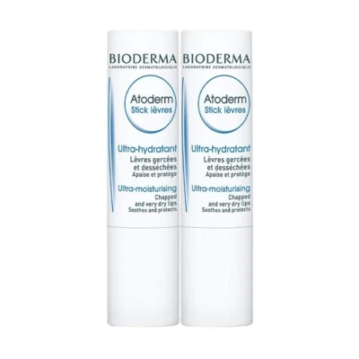 Bioderma Atoderm Lip Balm Moisturising Stick Hydrates Repair Damage Protect 4gx2