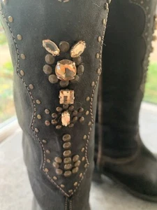 Vic Matic Italian leather embellished cowboy boots - Picture 1 of 6