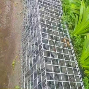 Gabion Basket Wall with Lids Galvanized Steel Wire Stone Mesh Outdoor Garden - Picture 1 of 20