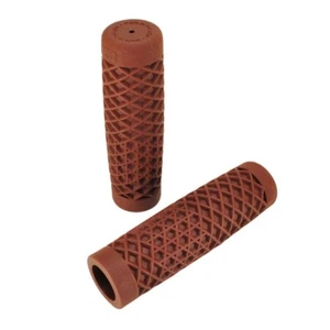 Empuñaduras de motocicleta Vans marrones de 1" - patrón de suela de gofre - V-Twin/Harley HECHAS EN EE. UU. - Imagen 1 de 3