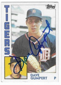 DAVE GUMPERT 1984 TOPPS AUTOGRAPHED SIGNED # 371 DETROIT TIGERS