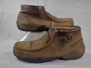 Twisted X Chukka Steel Toe Boots Mens 9 W Brown Leather Oil & Slip Resistant - Picture 1 of 19