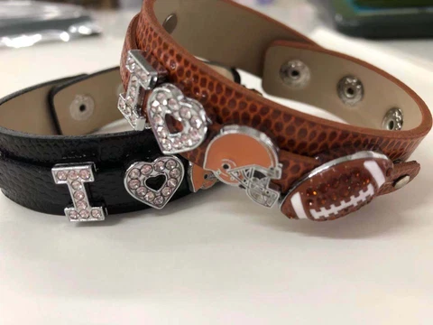 I Love Cleveland Browns rhinestone bracelet/NFL jewelry/ Browns football fans Cover
