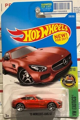Mercedes AMG GT 2017 Hot Wheels '15, naranja, #2/10 HW exóticos, #338/365, cromo Foto 1 de 4