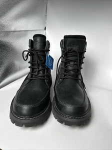G.H. Bass & Co Waterproof Owen Men's Boots Black Leather 7.5M NEW - Picture 1 of 4