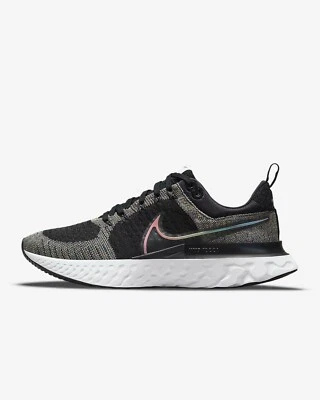 Nike React Infinity Run Flyknit 2 BT UK 6 EUR 39 Black Multi Colour Pink DD6790 - Image 1 of 4