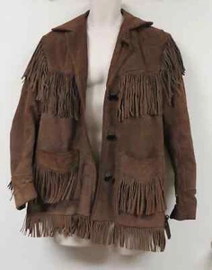 Vintage Western Fringed Leather Coat Jacket Rancher By Schott Brothers Suede - Picture 1 of 5