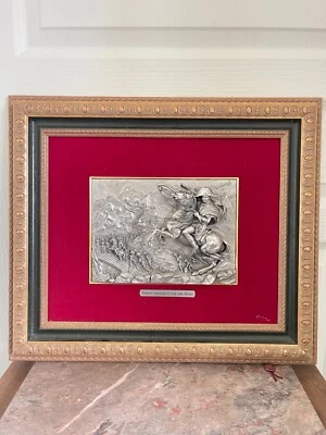 Ancien Rare UNIQUE Tableau Cadre Etain Ciselé France NAPOLEON Signé - N° 291/700 - Photo 1/4
