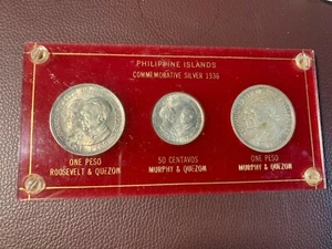 US PHILIPPINES 1936 COMMONWEALTH COMMEMORATIVE SET IN CAPITAL PLASTIC HOLDER - Picture 1 of 8