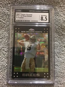 2007 Topps Chrome DREW BREES  X-Fractor Refractor Graded CGC 8.5 SAINTS - Picture 1 of 3