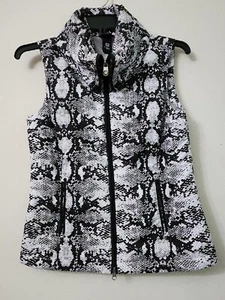 N'VO Women’s Small Black White Snake Print Windbreaker Vest Golf - Picture 1 of 12