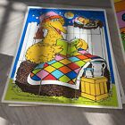 Playskool 1984 Big Bird Sesame Street Bird Time Stories Wood Puzzle Vtg