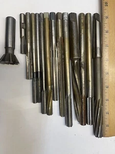LOT OF 14  ASSORTED HSS MACHINE LENGTH REAMERS  lot #24  As Pictured - Picture 1 of 12