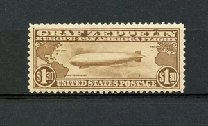 U.S. #C14 (U096) Zeppelin $1.30 brown, perf 11, M,H,FVF, CV$360.00 - Picture 1 of 2