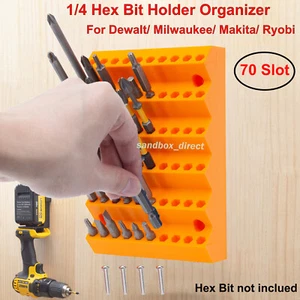 70 Slot Hex Bit Holder Organizer Drill Bit Storage Milling Cutter Drill Holder - Picture 1 of 29