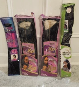 Lot Of 4 Packs Of Premium Human Hair Blend Extensions Brand New In Package - Picture 1 of 17