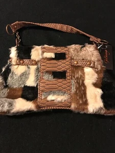 GaBaangs Handbag, Faux Fur And Tan Trimmed - Picture 1 of 7
