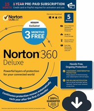 New Norton 360 Deluxe 5 Devices 15 months protection 2021  PC Mac  Fast Email 