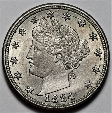 1884 Liberty Head Nickel - US 5c Coin - L36 Cover